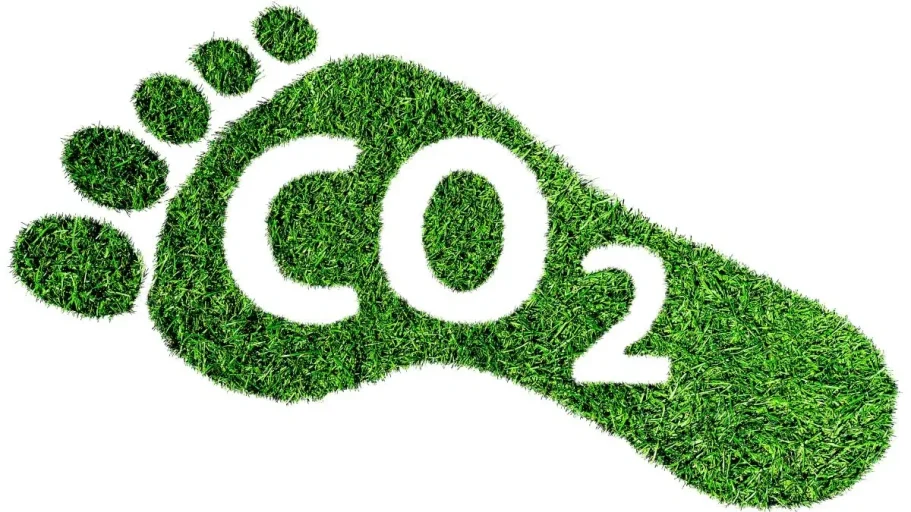 A visual representation of a CO2 footprint, highlighting emissions and the need for sustainable carbon reduction solutions.